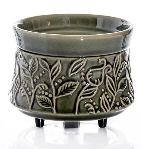 Electric Candle and Oil Warmer OBI Marble Decorative Ceramic Tart Warmer Green Oil Warmer Set of Dish and Burner Easy Plug in Feature