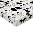 thumbnail image 2 of Ambesonne Penguins Fitted Sheet 2 Pcs Set, Animal Love, Twin, Charcoal Grey Marigold, 2 of 3