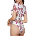 thumbnail image 2 of Fotbe Purple Mushroom Body de Mujer con Cuello Redondo y Mangas Cortas, Sin Mangas Ajustado, Suave, Cómodo y Básico-XX-Large, 2 of 7