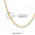 thumbnail image 6 of Tilo Jewelry Yellow Gold Plated 925 Sterling Silver Diamond-Cut Engraved Box Chain Necklace with Secure Lobster Lock | 2mm - 22 Inch | Everyday Necklace for Men & Women, 6 of 11