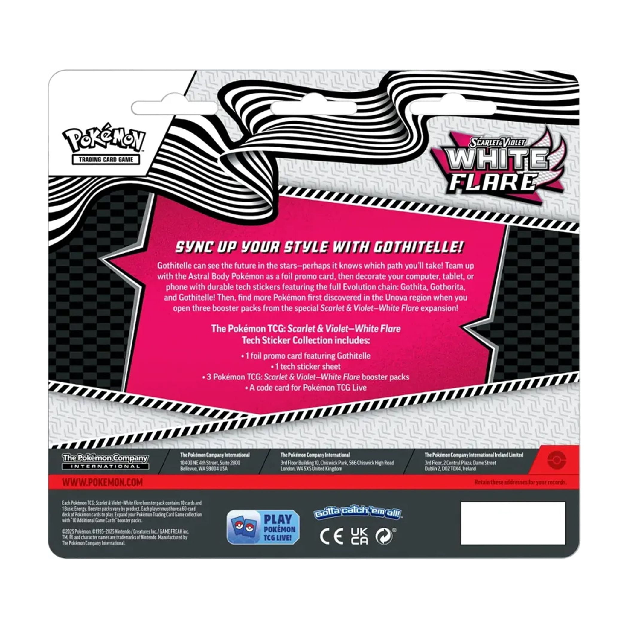 Pokemon Trading Card Games Scarlet Violet 10.5 White Flare 3Pk Tech Sticker Collection