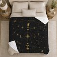 thumbnail image 4 of Golden decorative theme With Stars And Constellations, Cozy Flannel Blanket with Celestial Line Art Print, Housewarming Gift for Celestial art enthusiasts, Home Decor for Bedroom and Living Room, 4 of 7