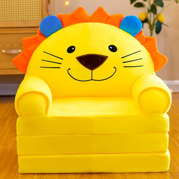 Home Decor Plush Foldable Kids Sofa Backrest Armchair 2 In 1 Foldable Children Sofa Cute Cartoon Lazy Sofa Children Flip Open Sofa Bed For Living Room Bedroom Without Liner Filler Cushion