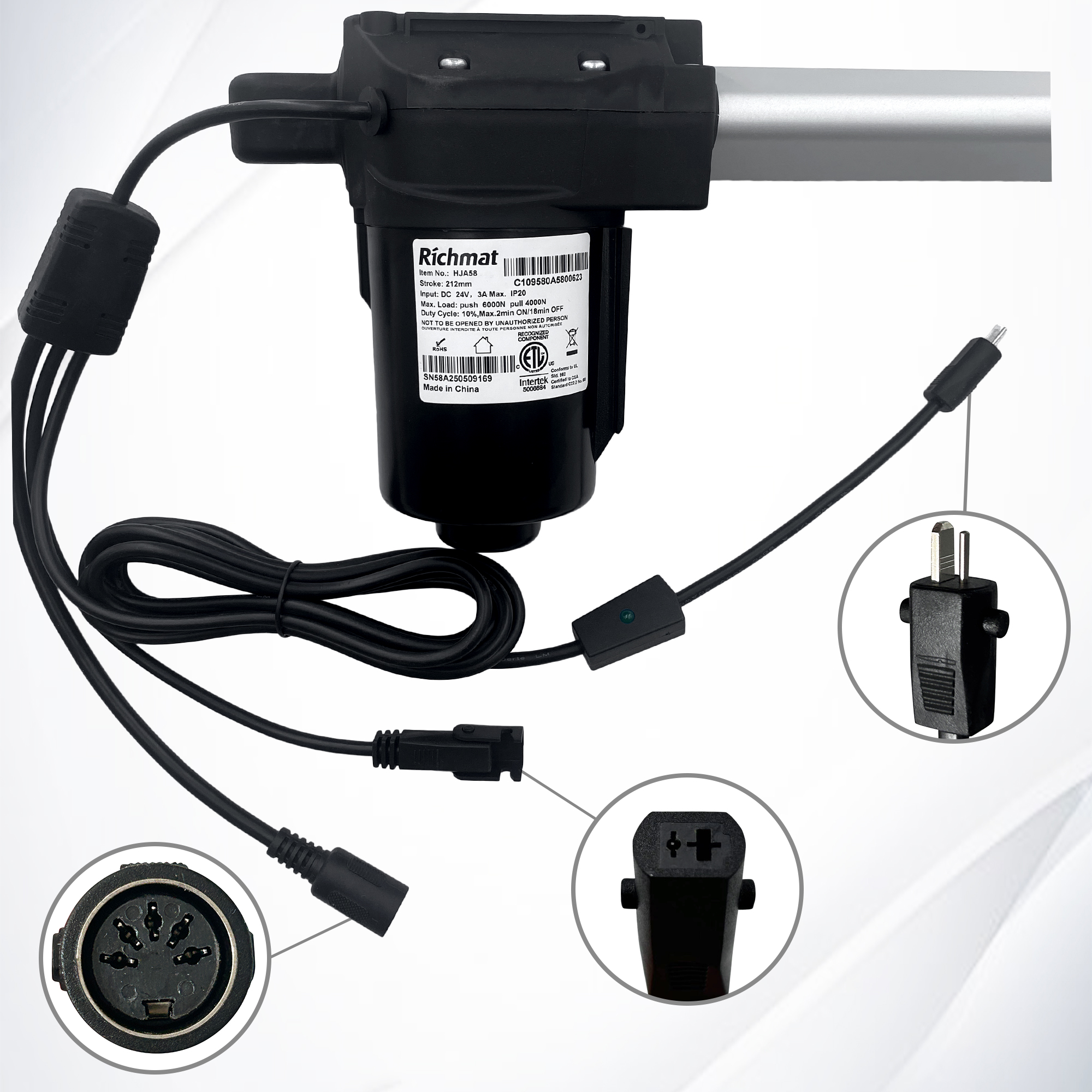 Richmat HJA58 Lift Chair Motor Replacement Replacing GM1450-LM Actuator for Recliner Lift Chairs Electric Sofa