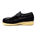 thumbnail image 3 of Stone Crocodile Leather and Suede Black Slip On Shoes, 3 of 4
