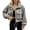 Gray-#q008, variant on Dweltoz Women's Plaid Cropped Bomber Jacket Stand Collar Zip Up Wool Blend Coat Loose Long Sleeve Utility Windbreaker Fall Winter Casual Vintage Gingham Outerwear,Beige S