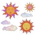 thumbnail image 2 of HOMEFORD ESC05 Celestial Sun Holographic Vinyl Stickers, 1-3/4-inch, 12-piece, Orange, 2 of 3