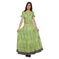 thumbnail image 2 of Moomaya Printed Ethnic Wear Long Skirt And Cold Shoulder Crop Top Set For Girls, 2 of 6