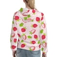 thumbnail image 7 of Lsque Hand Drawn Strawberry Pattern Casual Women's Hoodie,Hooded Sweatshirt with Kangaroo Pocket,Pullover Hoodie with Eye-catching Drawstrings-Large, 7 of 7
