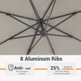 thumbnail image 5 of FLAME&SHADE 11ft Round Outdoor Patio Offset Hanging Cantilever Umbrella with Base for Garden,Deck and Poolside,Gray, 5 of 7