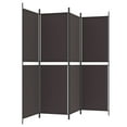 thumbnail image 3 of vidaXL 4-Panel Room Divider Brown 200x180 cm Fabric, 3 of 5