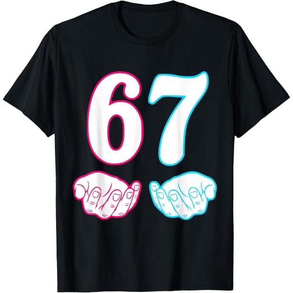 Six Seven 67 6 7 Kids 67 n Boys 6-7 Meme Hands Funny T-Shirt