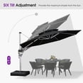 thumbnail image 5 of PURPLE LEAF 11FT Deluxe Round Patio Umbrella, Large Offset Cantilever Umbrella with 360° Rotation, Black, 5 of 10