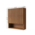 thumbnail image 4 of YIYADO 26 Inch Wall Mounted Striped Bathroom Cabinet with Doors, Shelves and Open Storage Compartment Above Toilet Bathroom, Kitchen, Laundry Room Storage Cabinet, Natural Wood, 4 of 5