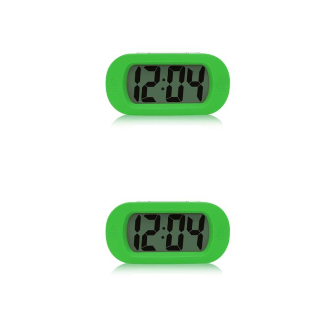Reloj despertador LED digital Billuyoard con carcasa de silicona Verde 2Conjunto