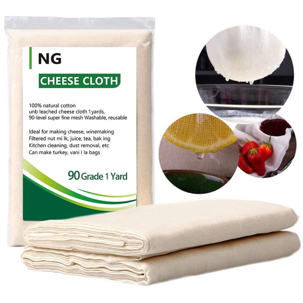 95 x 95 cm Butter Steaming- Cheesecloth *1 *2 40 x 50 cm Baking Muslin Bag Geediar Cheesecloth，100% Unbleached Cotton Fabric Square Ultra Fine Muslin Cloths for Strainer,Cooking 