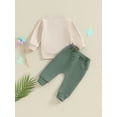 thumbnail image 3 of Toddler Baby Boy St. Patricks Day Outfits Long Sleeve Lucky Clover Print Sweatshirt Tops and Pants Set Spring Clothes, 3 of 7