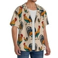 thumbnail image 2 of Goofa Rooster Printed Men's Casual Short-sleeved Shirt,Lightweight Breathable Button-down,Summer Casual men's top,Versatile Fashion shirt-4X-Large, 2 of 7