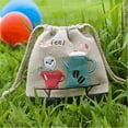 thumbnail image 1 of 5.7 x 6.7 in. Love Coffee - Embroidered Applique Fabric Art Draw String Bag &amp; Drawstring Pouch, 1 of 1