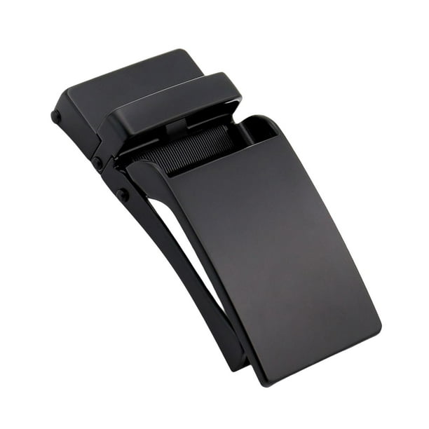 Hebilla automática rectangular clásica de repuesto para cinturones de cuero para hombre. Negro