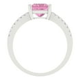 thumbnail image 4 of Clara Pucci 14K White Gold 1.62ct Pink Solitaire with Accents Ring, 4 of 8