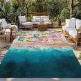 thumbnail image 3 of Fsddascl Summer Beach Coastal Outdoor Rug for Patio/Deck/Porch, Non-Slip Large Area Rug 5 x 8 Ft, Slippers Palm Leaf Shells Coral Indoor Outdoor Rugs Washable Area Rugs, Camping Rug Carpet, 3 of 5