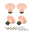 thumbnail image 1 of Perillas de Cerámica Unique Bargains 32x34mm 4uds Bola Forma Puerta Tirador Manijas Rosa, 1 of 5
