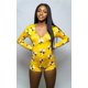thumbnail image 1 of Hirigin-monos estampados para mujer, ropa de dormir Sexy con cuello en V, pijamas de manga larga, monos cortos ajustados, pijama, 1 of 4