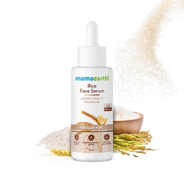 Mamaearth Rice Face Serum for Glowing Skin With Rice Water & Niacinamide for Glass Skin - 30 ml
