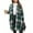 Green, variant on Women Fall Flannel Plaid Shacket Jacket Oversized Button Down Long Shirt Jacket Black S