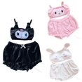 thumbnail image 2 of Sanrio-Pijama de franela de dibujos animados Kawaii, ropa interior, sujetador, pequeño Diablo, ropa Sexy para el hogar, otoño e invierno, Mymelody Kuromi, canela, 2 of 6