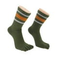 thumbnail image 5 of Unique Bargains 1 Pair Five Toe Socks Soft Striped Socks for Women Green, 5 of 6