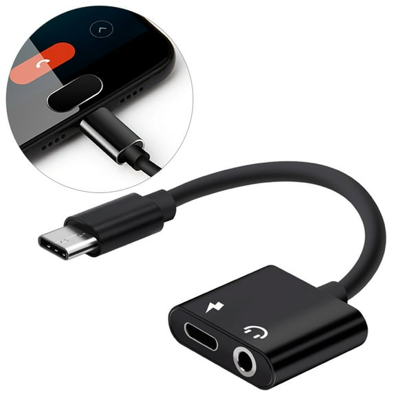 FRCOLOR 2 Pc USB to Earbuds Earphone Audio Jack Headphone Adapter Black