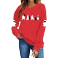 thumbnail image 7 of Jsaierl Halloween Sweatshirts for Women Spooky Ghost Graphic Pullovers Soft Holiday Crewneck Long Sleeve Sweater Tops Halloween Costumes, Sizes S-2XL, 7 of 7