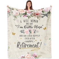 Retirement Gifts for Women, Retired Gifts for Women, Funny Retirement Gifts for Teacher, Happy Retirement Gifts Ideas for Nurses Police Coworkers, Female Retirement Gifts Blankets 60"×50"
