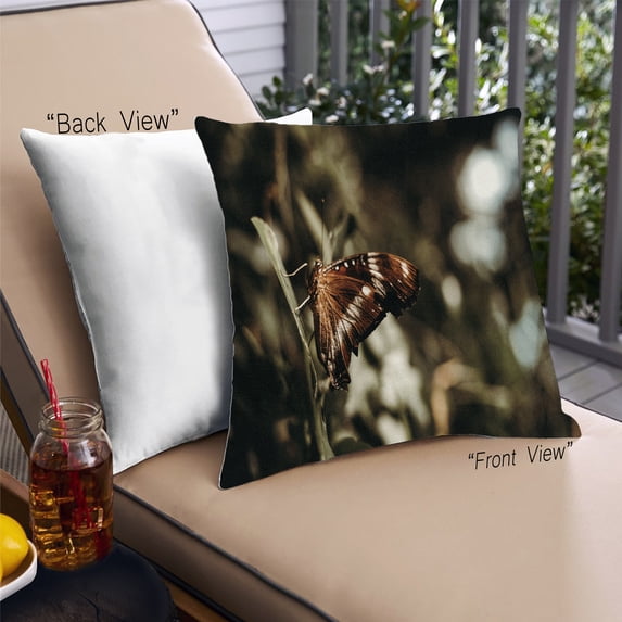 Ahgly Company Insects Butterfly Outdoor Throw Pillow, 18 inch by 18 inch