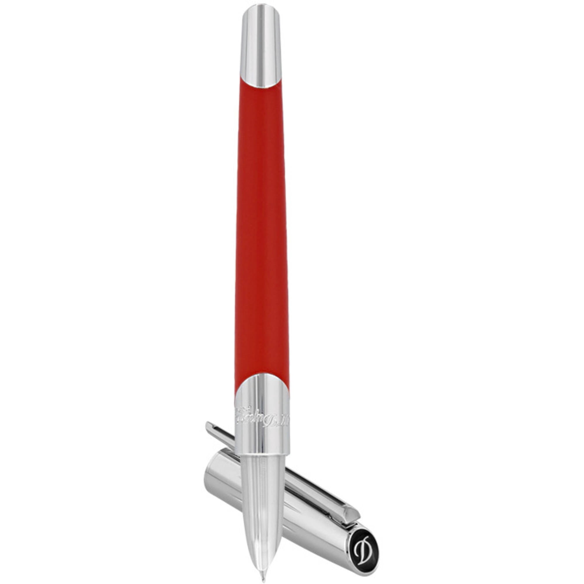 S.T. Dupont DP400739 Defi Millenium Red and Chrome Fountain Pen