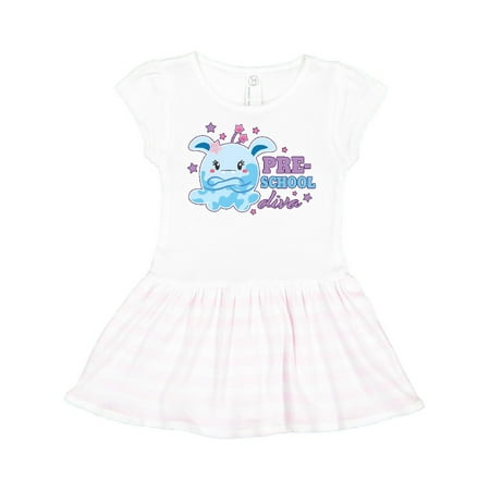 

Inktastic Preschool Diva with Cute Blue Monster Gift Toddler Girl Dress