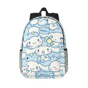 ENUAQEM Cinnamoroll Backpack Lightweight Travel Casual Daypack 3d Printed Cartoon Bookbag Adjustable Shoulder Bag For Boys Girls Gift 15in