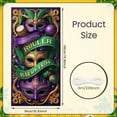 thumbnail image 2 of Purple Gold Green Mardi Gras Banner Masquerade Mask Carnival Display Feather Accent Ribbon Banner Beaded Ornament Festive Background for Carnival Party Mardi Gras Celebration New Orleans Event, 2 of 3