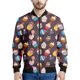 thumbnail image 3 of Chaqueta con cremallera con estampado 3D de cupcakes de dibujos animados para hombres y mujeres, sudadera con gráfico de comida, chaqueta bomber informal para niños, abrigo suelto de manga larga, 3 of 5