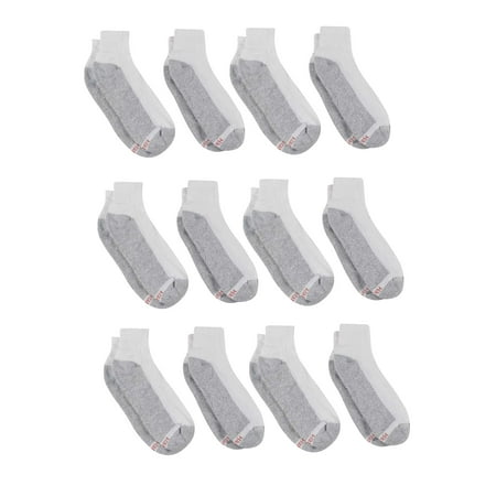 Hanes Mens Double Tough Durability Ankle Socks, 12-Pack, Size 6-12