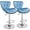 Skyblue, variant on Leopard Shell Back Adjustable Swivel Bar Stools, PU Leather Padded with Back, Set of 2 (Mint Green)