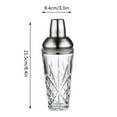 thumbnail image 3 of FHBVT Cocktail Mixing Glass Stainless Steel Lid Filter Glass Shaker 420ml Professional Bar Tool Set Bartender Drink Mixer Crystal Clear Shaker for Home Party Bar Club Holiday Celebration Decor, 3 of 8