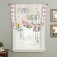 thumbnail image 2 of Easter Tie Up Curtains for Windows, Adjustable Balloon Window Shades, Spring Bunny Botanical Flowers Herbs Eggs Plaid Kitchen Window Treatments Adjustable Roll Up Curtain for Basement/Nursery 52"x45", 2 of 8