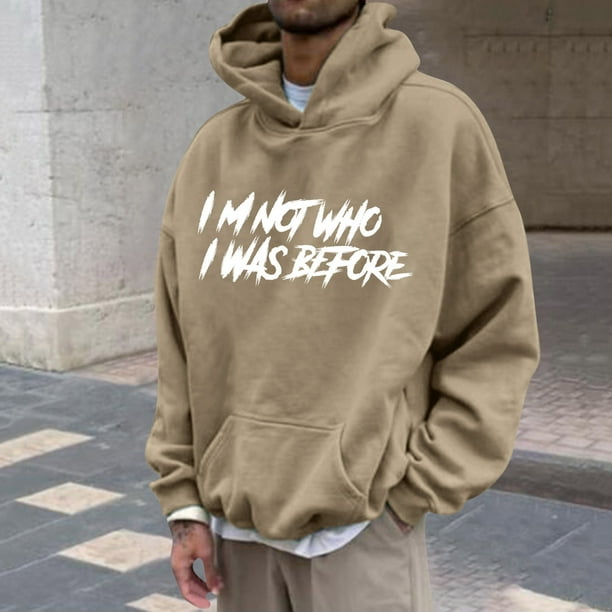 Sudadera con capucha para hombre, sudadera con capucha con letras estampadas, jersey de manga larga, sudadera con capucha, blusa para hombre