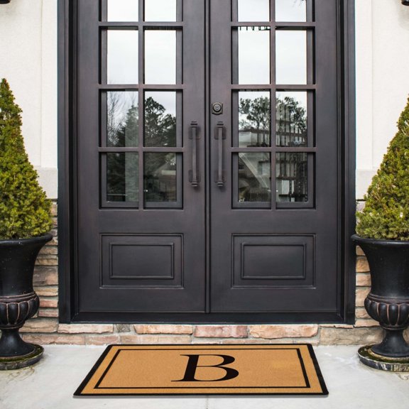 BCMMKLPP Door Mats - 40" X 60" Personalized Welcome Door Outdoor Entrance Home, Customizable Door Mat Outside Entrance Front Door Mat, Initial M Back Door Mat Outdoor All Weather Floor Mat
