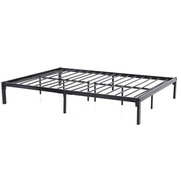 Hodedah HIBF39 Twin Size 15-Inch High Heavy-Duty Metal Platform Bed Frame with Steel Slats, No Box Spring Needed