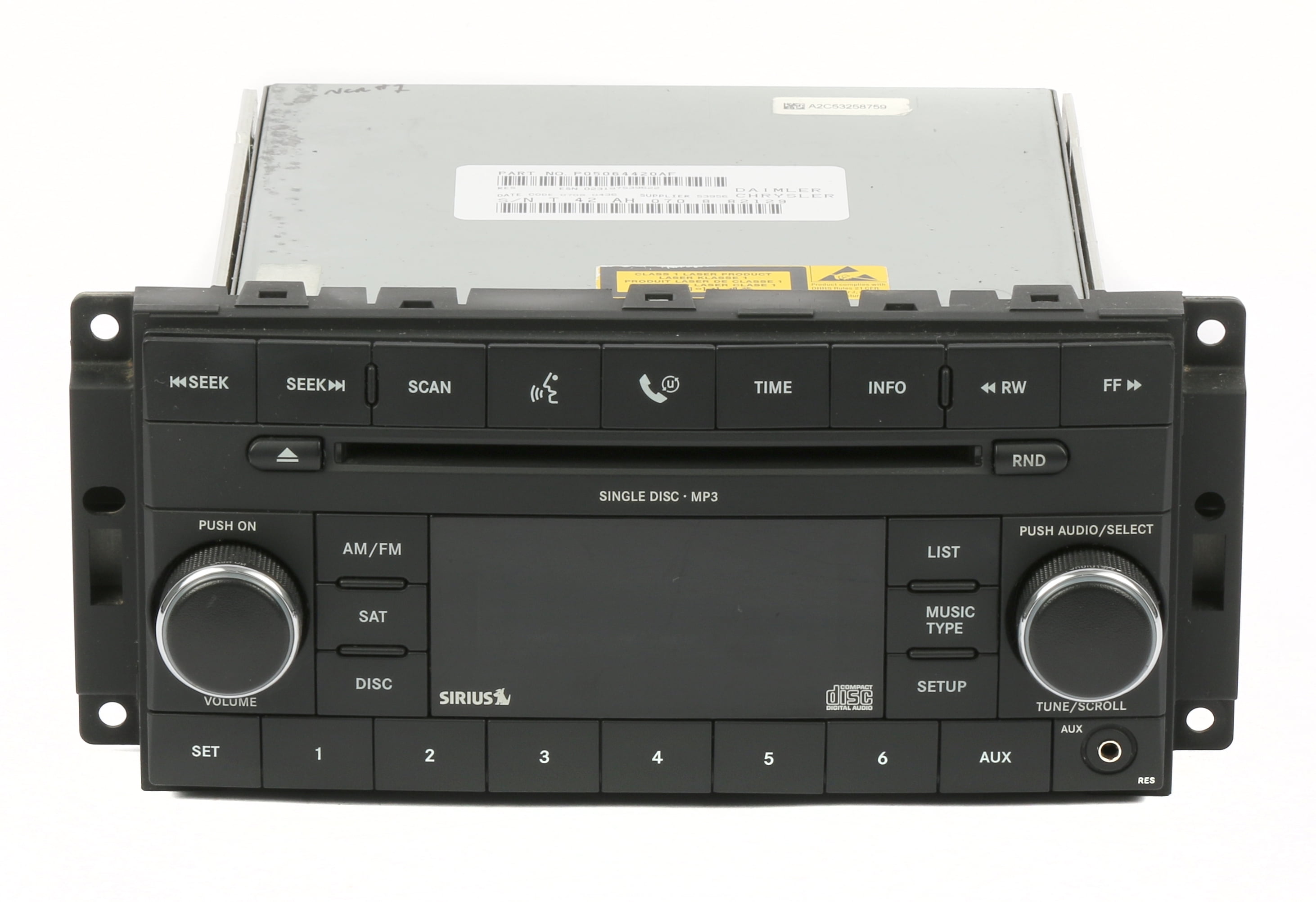 200710 Sebring Dodge Avenger AM FM CD Radio w Aux & Satellite