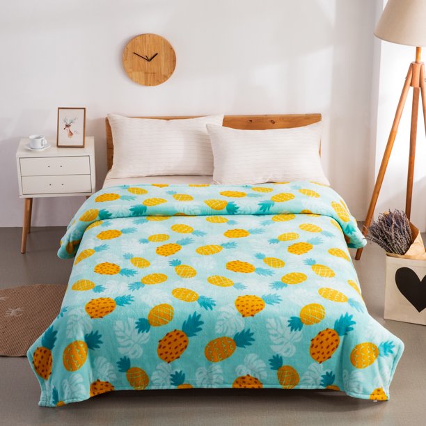 Mainstays Plush Twin Pineapple Bed Blanket